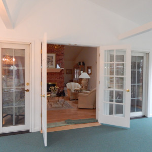 French doors to the new addition